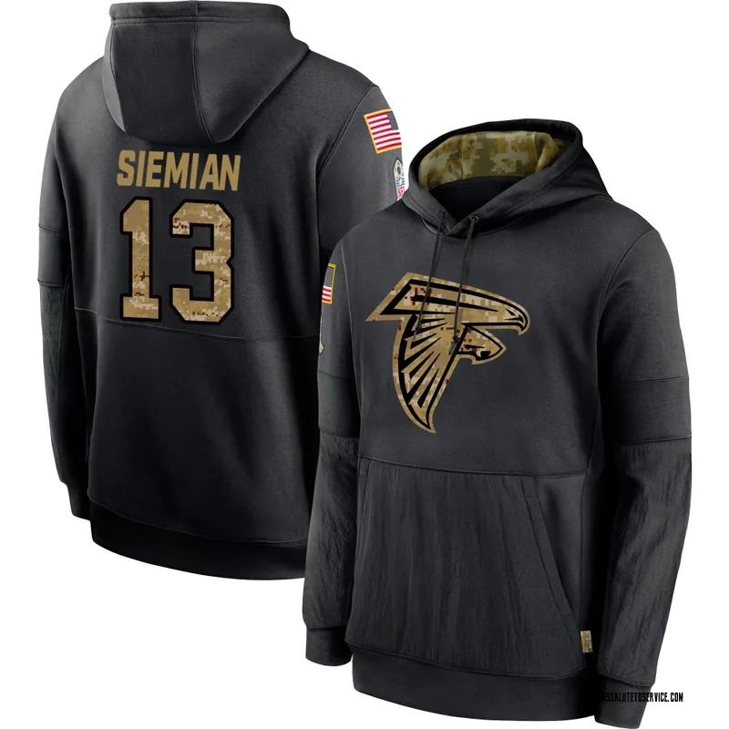 Men's Trevor Siemian Atlanta Falcons Black 2020 Salute to Service Sideline Performance Pullover Hoodie