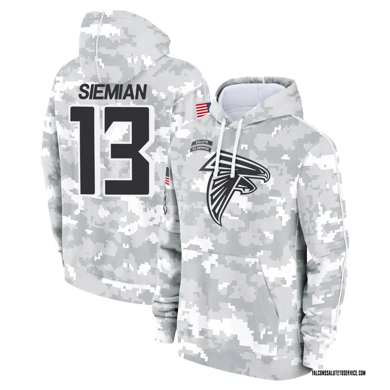 Men's Trevor Siemian Atlanta Falcons Camo Arctic 2024 Salute to Service Club Fleece Pullover Hoodie