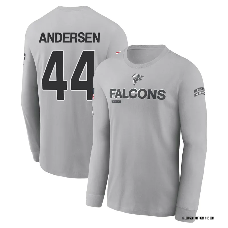 Men's Troy Andersen Atlanta Falcons Gray 2024 Salute to Service Long Sleeve T-Shirt