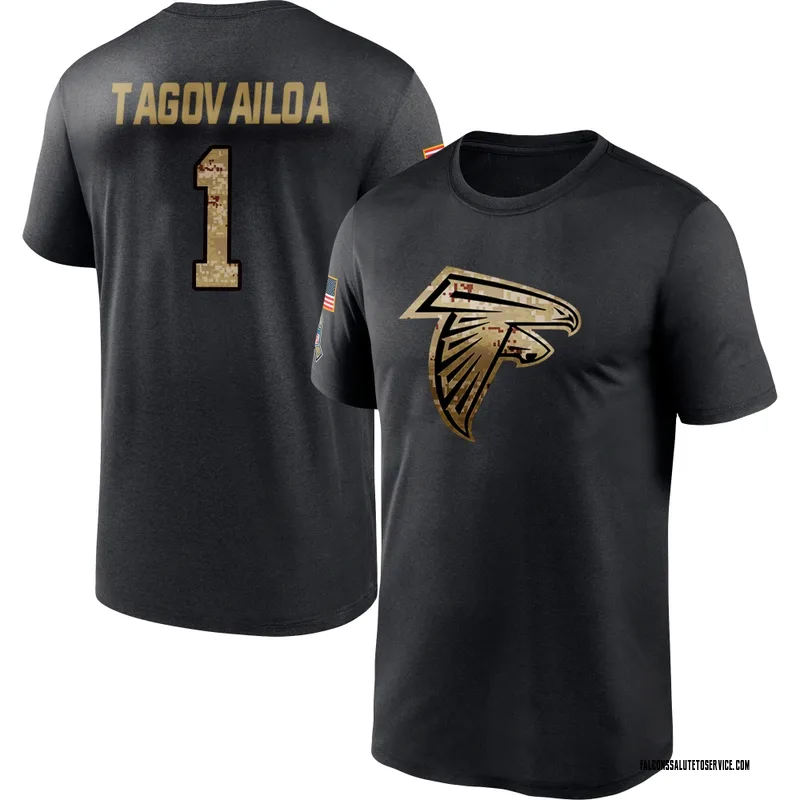 Men's Tua Tagovailoa Atlanta Falcons Black 2020 Salute To Service Performance T-Shirt