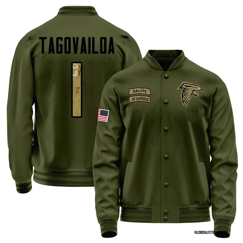 Men's Tua Tagovailoa Atlanta Falcons Olive Salute to Service Sideline Performance Jacket