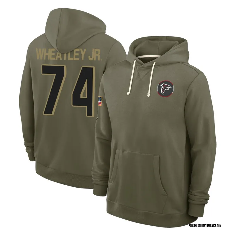 Men's Tyrone Wheatley Jr. Atlanta Falcons Olive 2025 Salute to Service Hoodie