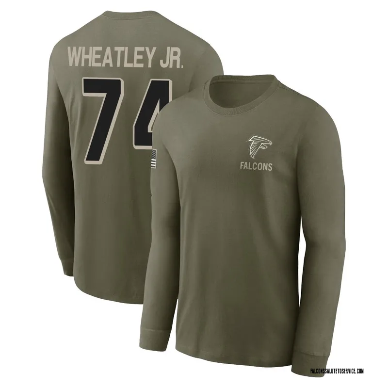 Men's Tyrone Wheatley Jr. Atlanta Falcons Olive 2025 Salute to Service Sideline Long Sleeve T-Shirt