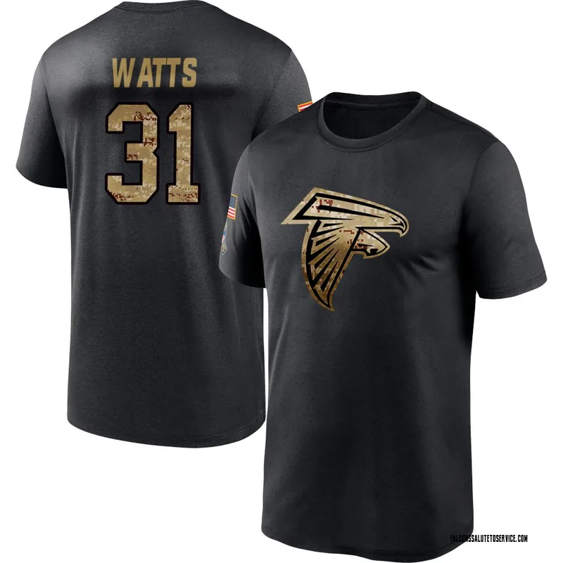 Men's Xavier Watts Atlanta Falcons Black 2020 Salute To Service Performance T-Shirt