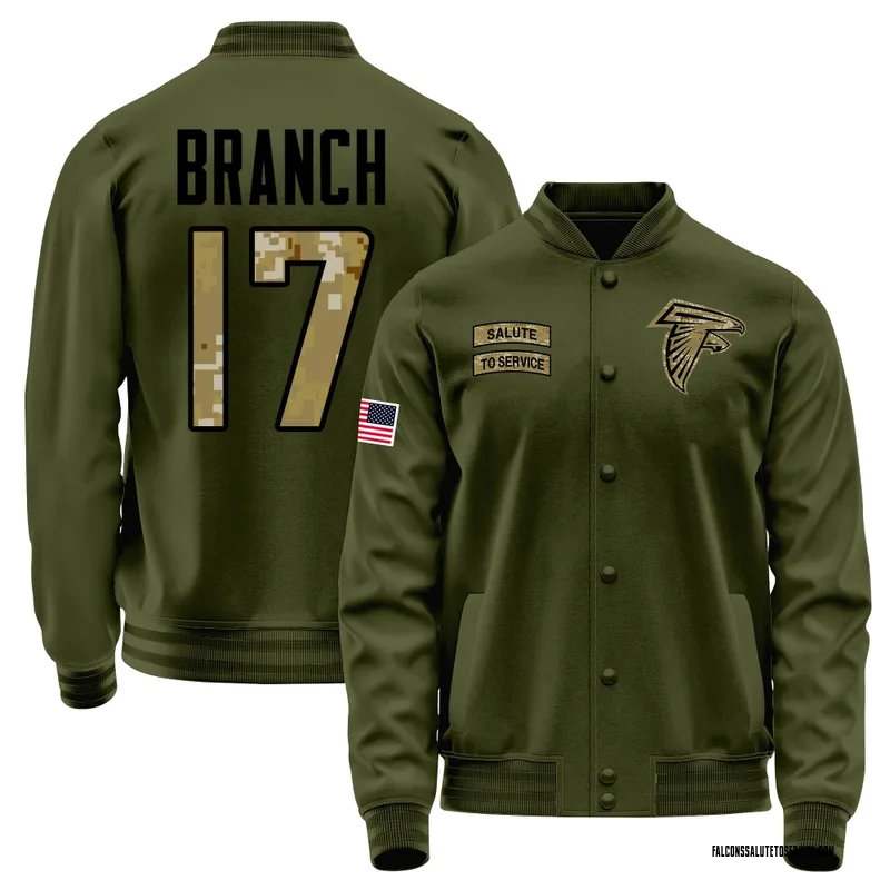 Men's Zachariah Branch Atlanta Falcons Olive Salute to Service Sideline Performance Jacket