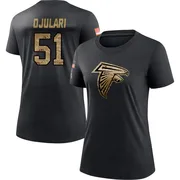 Women's Azeez Ojulari Atlanta Falcons Black 2020 Salute To Service Performance T-Shirt