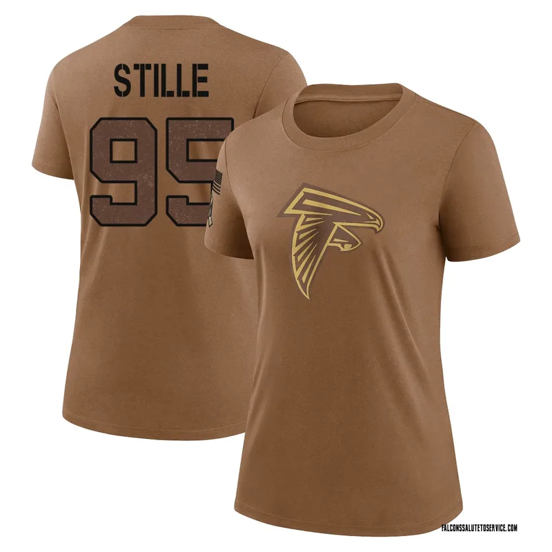 Women's Ben Stille Atlanta Falcons Legend Brown 2023 Salute To Service Performance T-Shirt