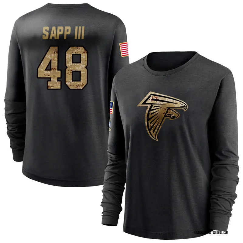Women's Benny Sapp III Atlanta Falcons Black 2020 Salute To Service Sideline Performance Long Sleeve T-Shirt