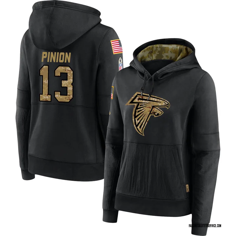Women's Bradley Pinion Atlanta Falcons Black 2020 Salute to Service Sideline Performance Pullover Hoodie