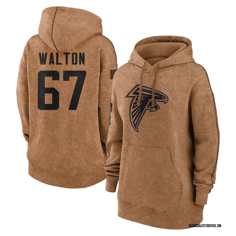 Women's Brandon Walton Atlanta Falcons Brown 2023 Salute To Service Pullover Hoodie