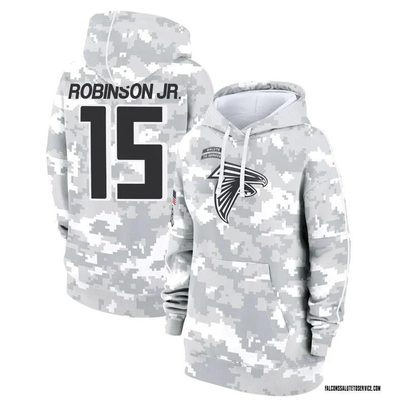 Women's Brian Robinson Jr. Atlanta Falcons Camo Arctic 2024 Salute to Service Club Fleece Pullover Hoodie
