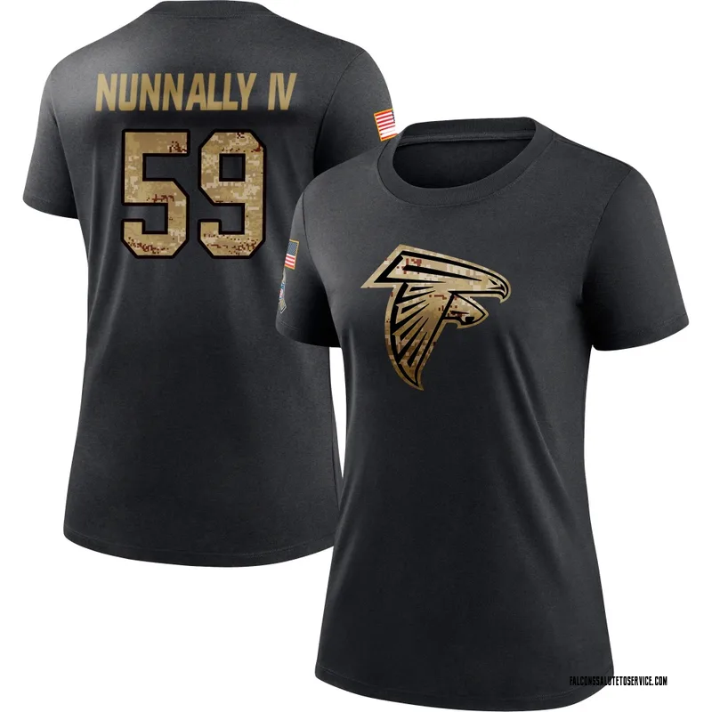 Women's CJ Nunnally IV Atlanta Falcons Black 2020 Salute To Service Performance T-Shirt