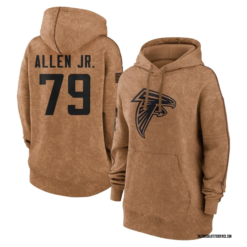 Women's Carlos Allen Jr. Atlanta Falcons Brown 2023 Salute To Service Pullover Hoodie