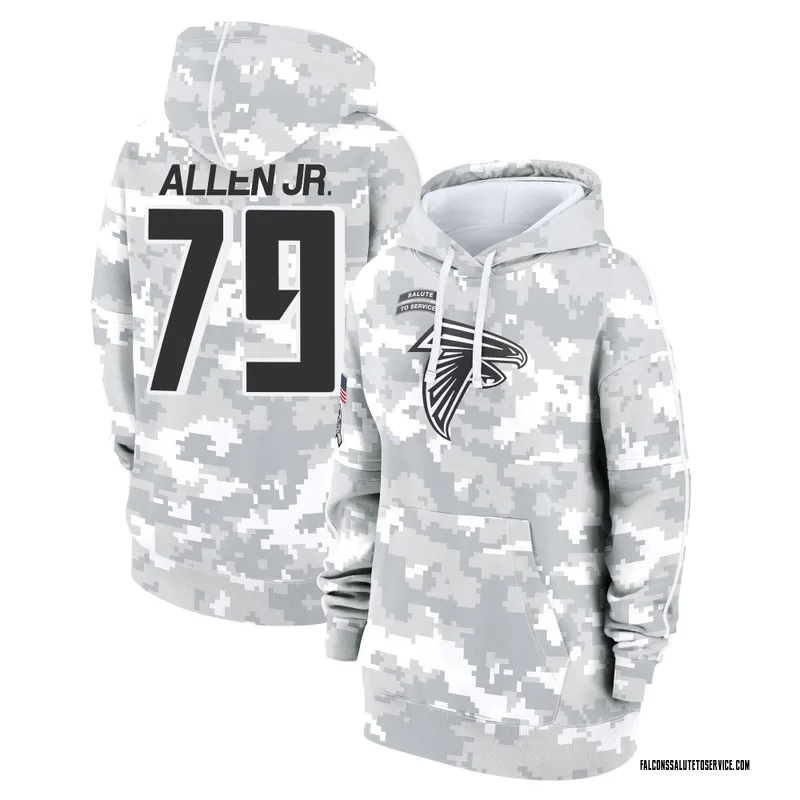 Women's Carlos Allen Jr. Atlanta Falcons Camo Arctic 2024 Salute to Service Club Fleece Pullover Hoodie