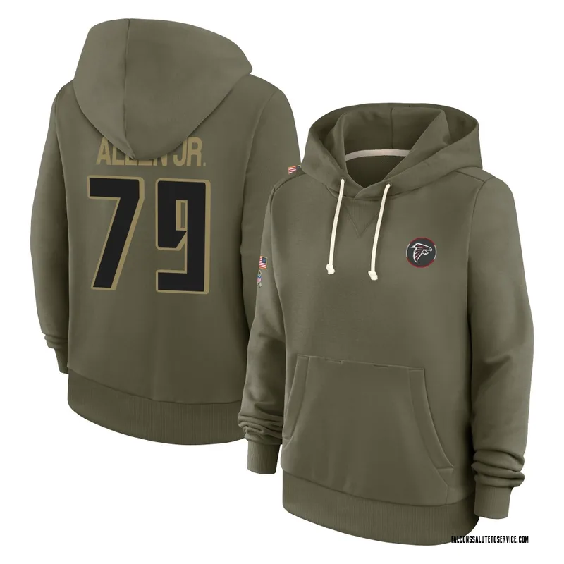 Women's Carlos Allen Jr. Atlanta Falcons Olive 2025 Salute to Service Hoodie