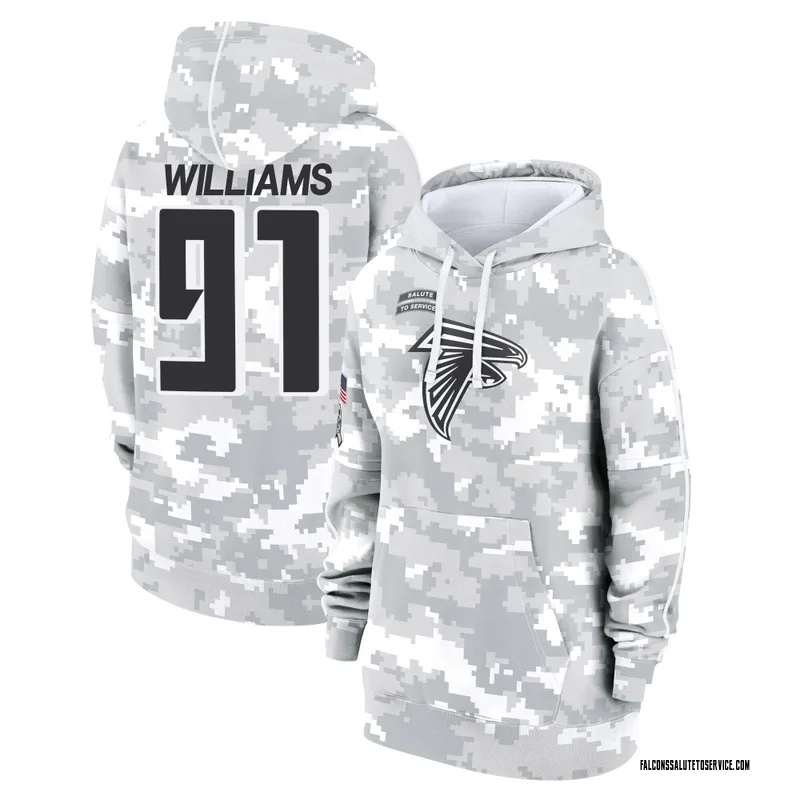 Women's Chris Williams Atlanta Falcons Camo Arctic 2024 Salute to Service Club Fleece Pullover Hoodie