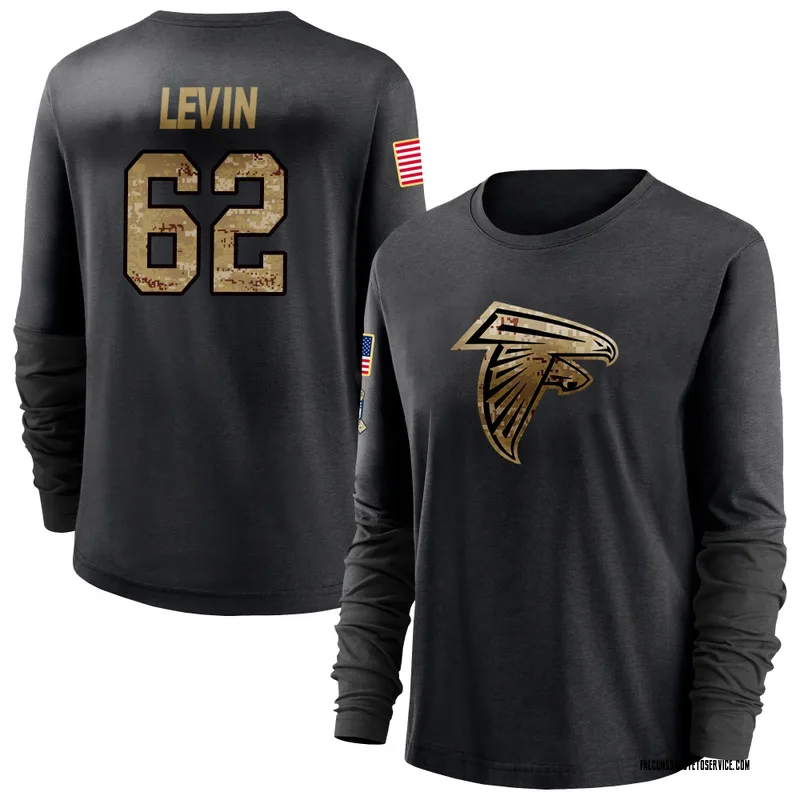 Women's Corey Levin Atlanta Falcons Black 2020 Salute To Service Sideline Performance Long Sleeve T-Shirt