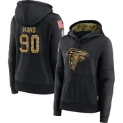 Women's Da'Shawn Hand Atlanta Falcons Black 2020 Salute to Service Sideline Performance Pullover Hoodie
