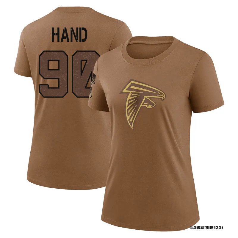 Women's Da'Shawn Hand Atlanta Falcons Legend Brown 2023 Salute To Service Performance T-Shirt