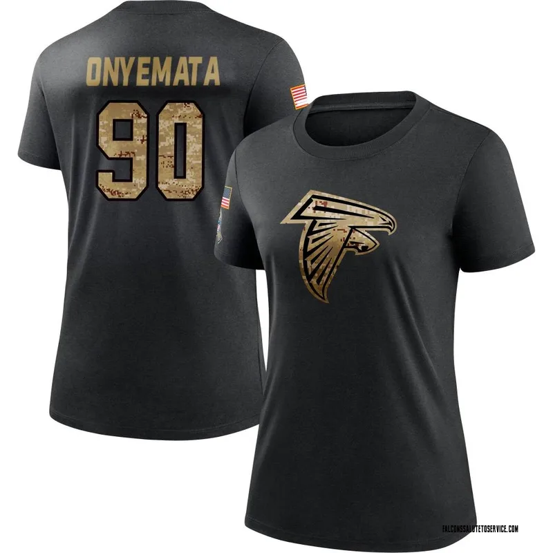 Women's David Onyemata Atlanta Falcons Black 2020 Salute To Service Performance T-Shirt