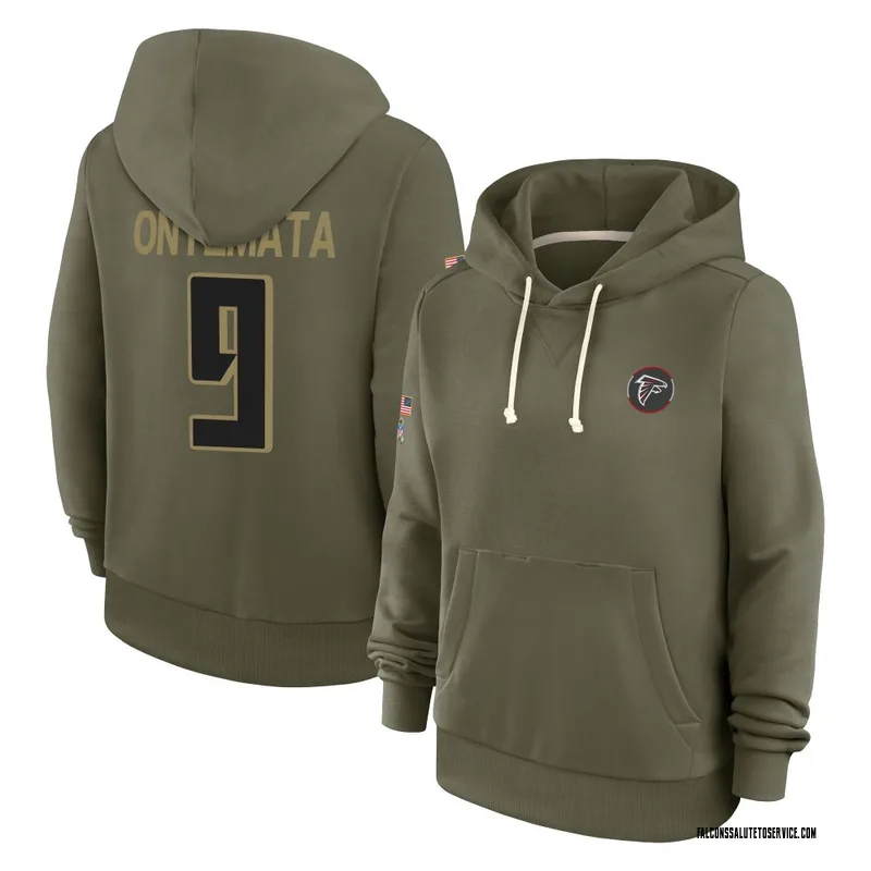 Women's David Onyemata Atlanta Falcons Olive 2025 Salute to Service Hoodie