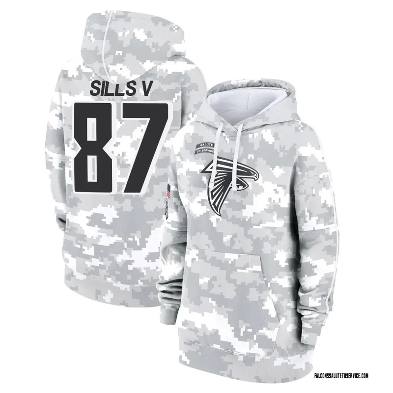 Women's David Sills V Atlanta Falcons Camo Arctic 2024 Salute to Service Club Fleece Pullover Hoodie