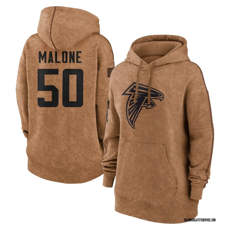 Women's DeAngelo Malone Atlanta Falcons Brown 2023 Salute To Service Pullover Hoodie