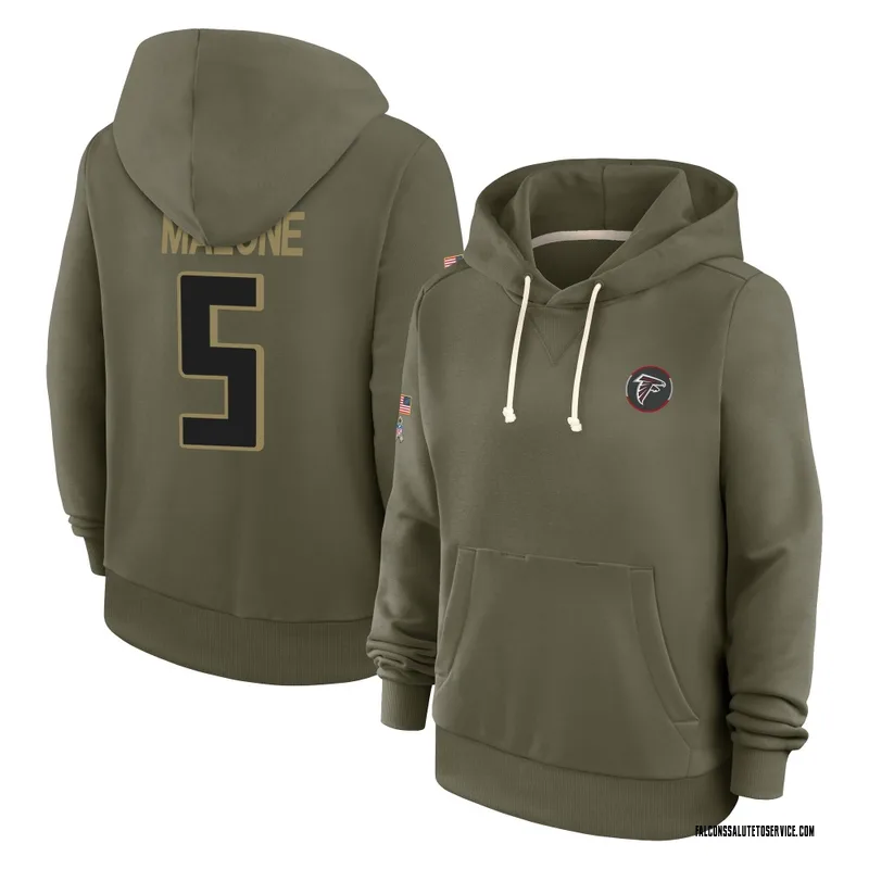 Women's DeAngelo Malone Atlanta Falcons Olive 2025 Salute to Service Hoodie
