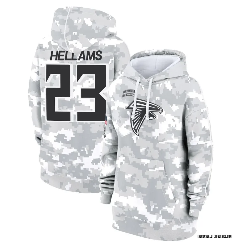 Women's DeMarcco Hellams Atlanta Falcons Camo Arctic 2024 Salute to Service Club Fleece Pullover Hoodie