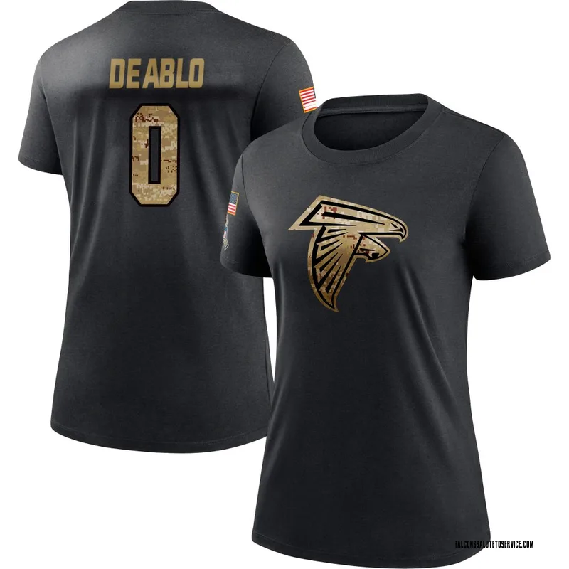 Women's Divine Deablo Atlanta Falcons Black 2020 Salute To Service Performance T-Shirt