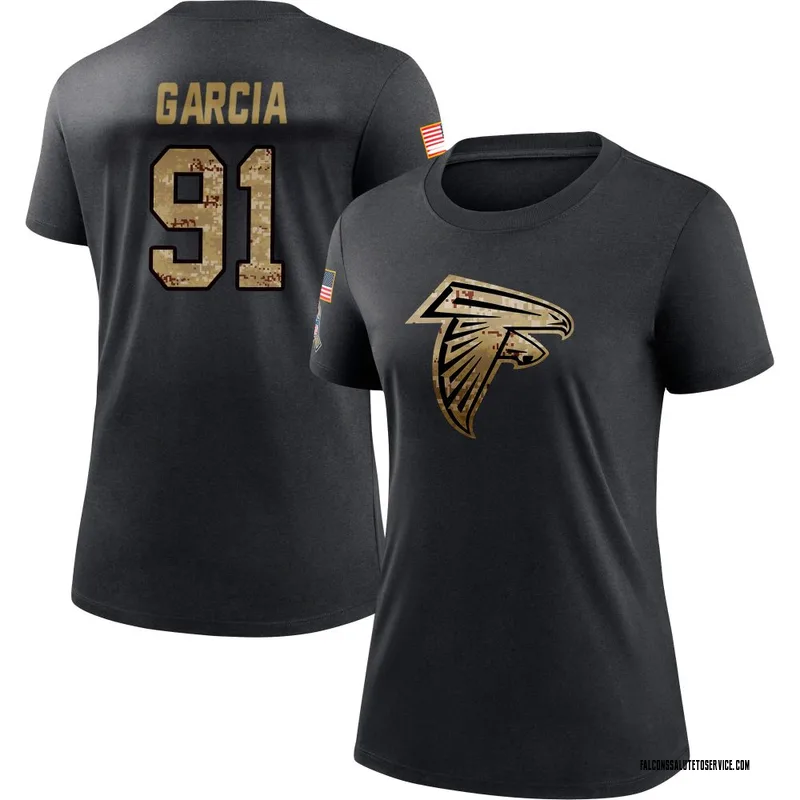 Women's Elijah Garcia Atlanta Falcons Black 2020 Salute To Service Performance T-Shirt