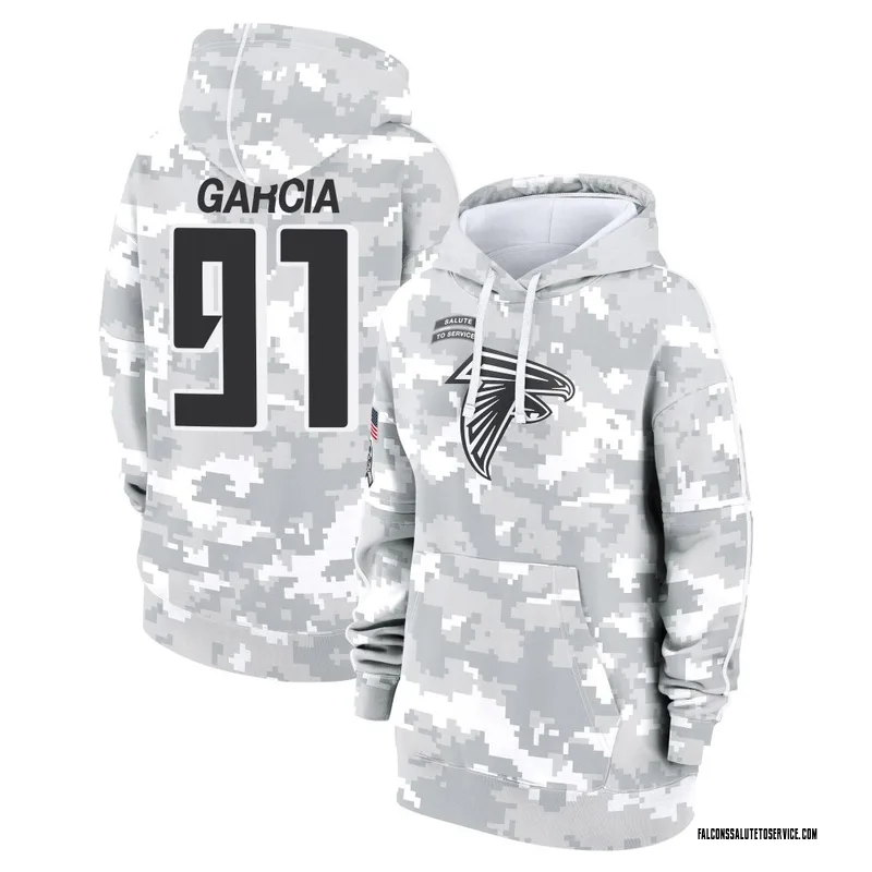 Women's Elijah Garcia Atlanta Falcons Camo Arctic 2024 Salute to Service Club Fleece Pullover Hoodie