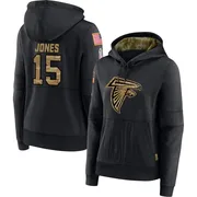 Women's Emory Jones Atlanta Falcons Black 2020 Salute to Service Sideline Performance Pullover Hoodie
