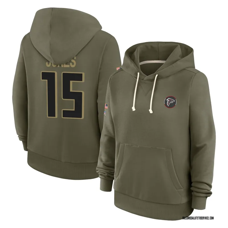 Women's Emory Jones Atlanta Falcons Olive 2025 Salute to Service Hoodie