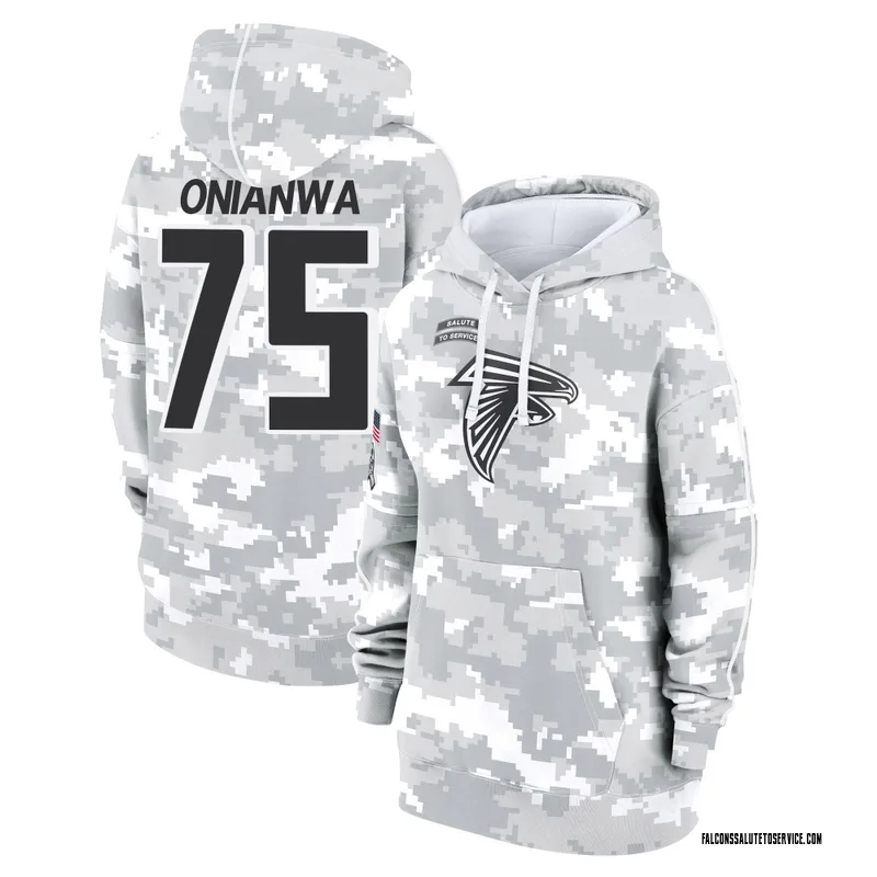 Women's Ethan Onianwa Atlanta Falcons Camo Arctic 2024 Salute to Service Club Fleece Pullover Hoodie