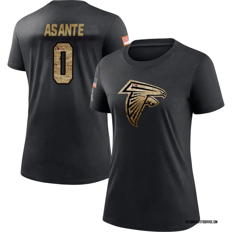 Women's Eugene Asante Atlanta Falcons Black 2020 Salute To Service Performance T-Shirt