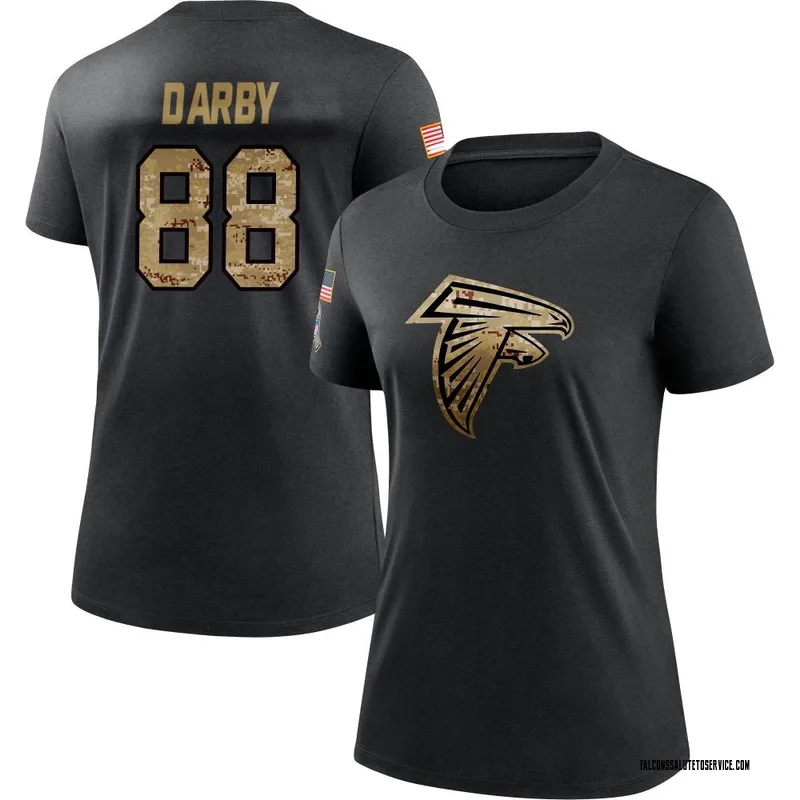 Women's Frank Darby Atlanta Falcons Black 2020 Salute To Service Performance T-Shirt