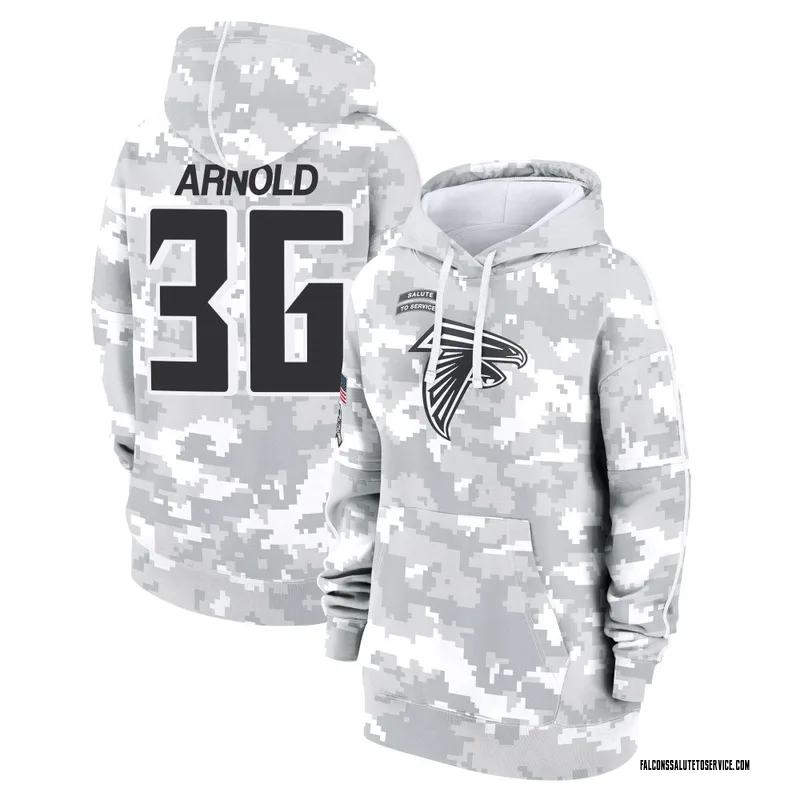 Women's Grayland Arnold Atlanta Falcons Camo Arctic 2024 Salute to Service Club Fleece Pullover Hoodie