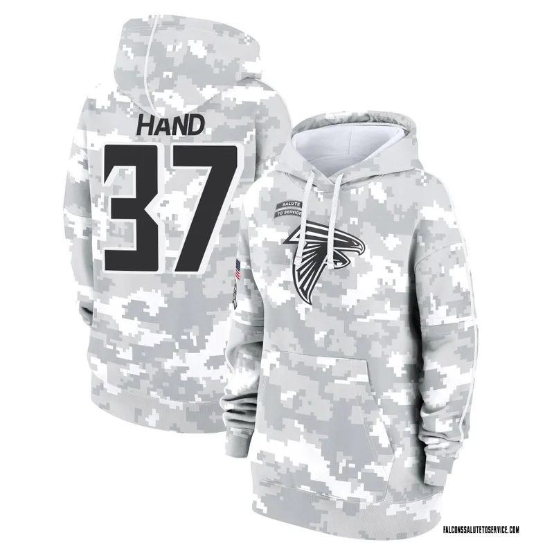 Women's Harrison Hand Atlanta Falcons Camo Arctic 2024 Salute to Service Club Fleece Pullover Hoodie