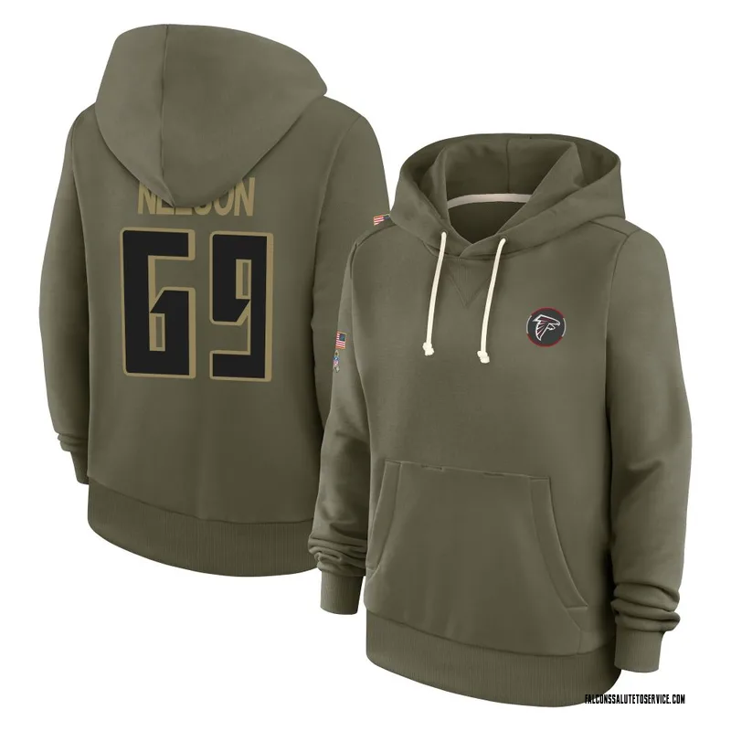 Women's Jack Nelson Atlanta Falcons Olive 2025 Salute to Service Hoodie