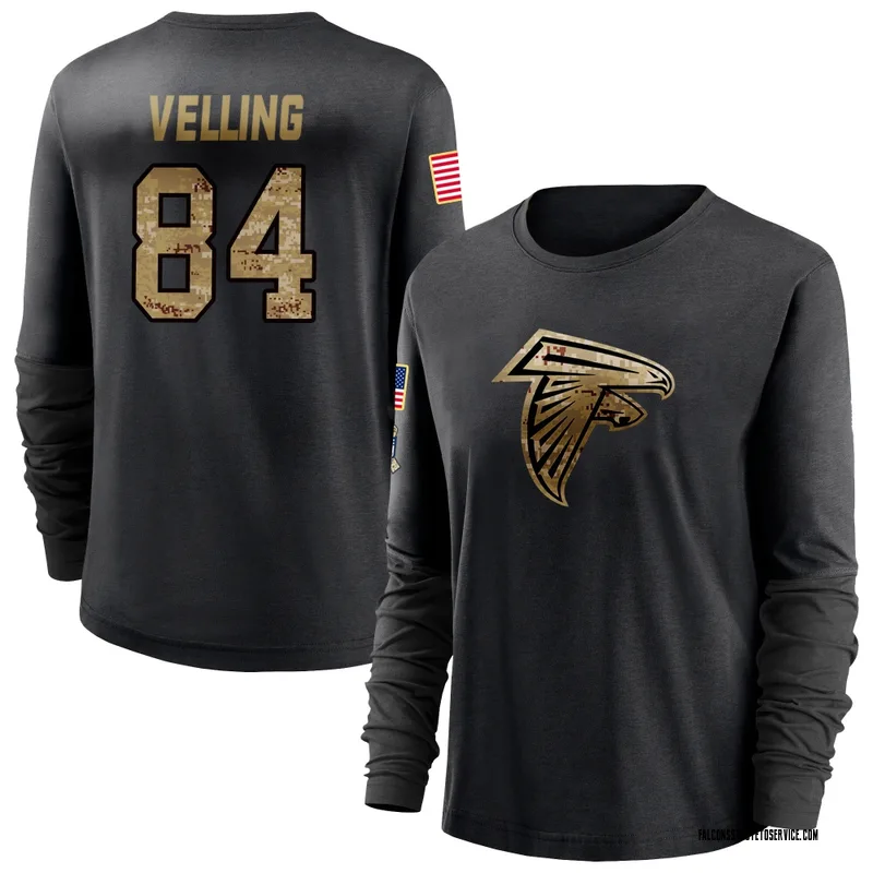 Women's Jack Velling Atlanta Falcons Black 2020 Salute To Service Sideline Performance Long Sleeve T-Shirt