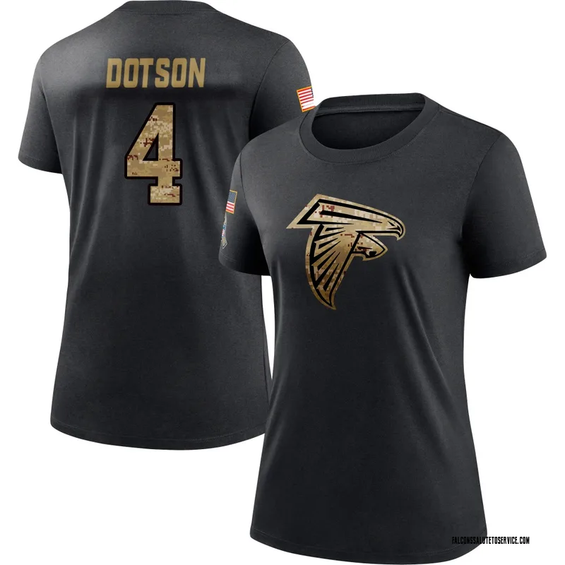Women's Jahan Dotson Atlanta Falcons Black 2020 Salute To Service Performance T-Shirt