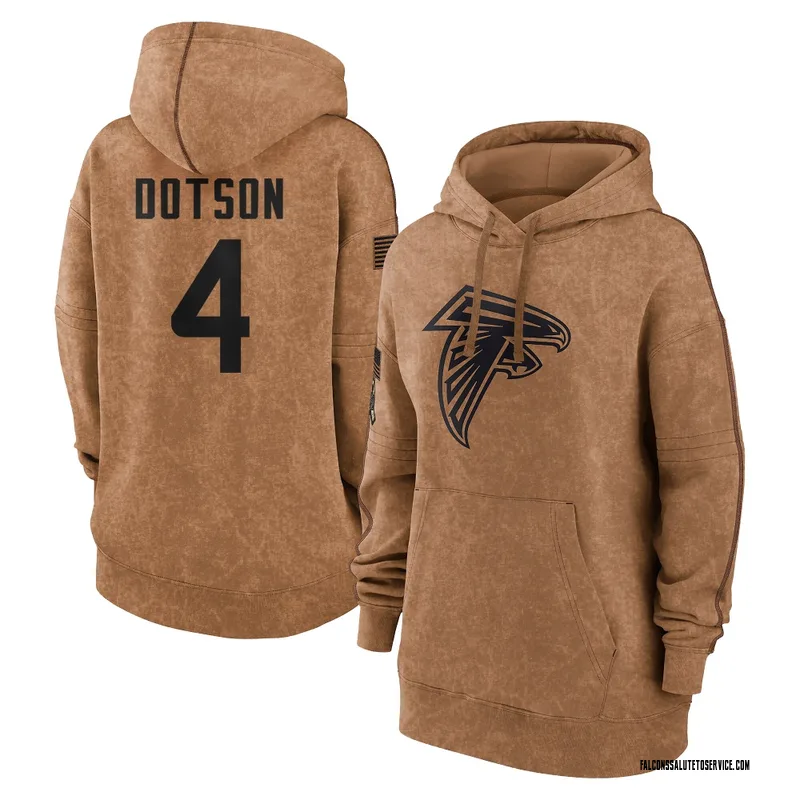 Women's Jahan Dotson Atlanta Falcons Brown 2023 Salute To Service Pullover Hoodie