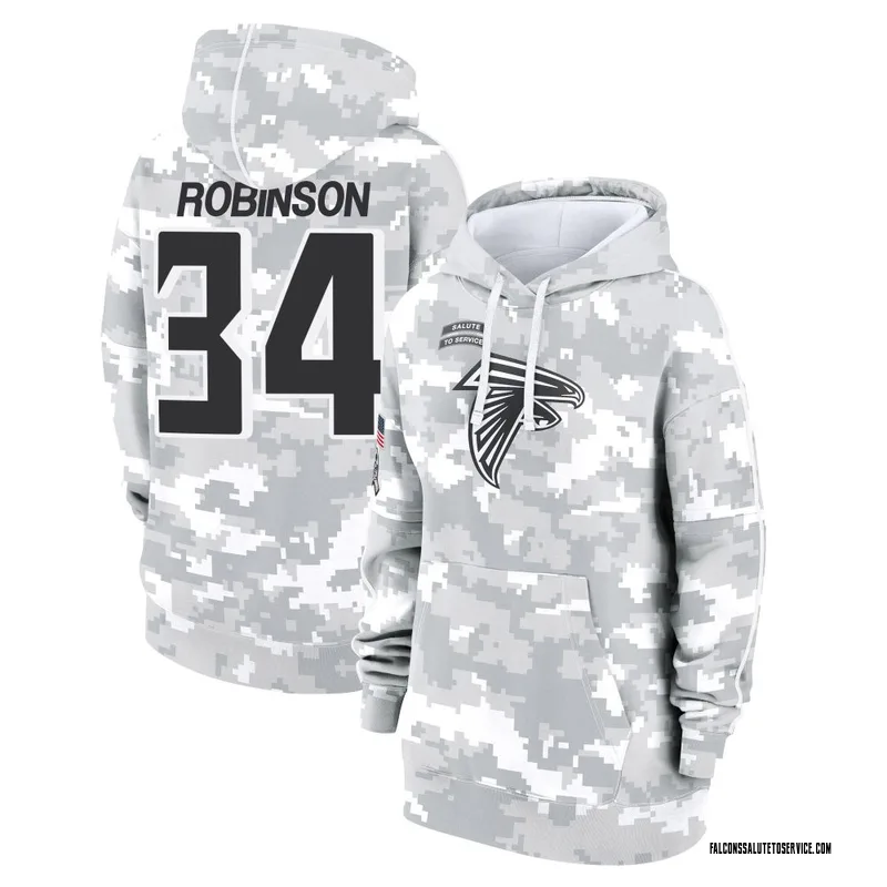 Women's Jammie Robinson Atlanta Falcons Camo Arctic 2024 Salute to Service Club Fleece Pullover Hoodie