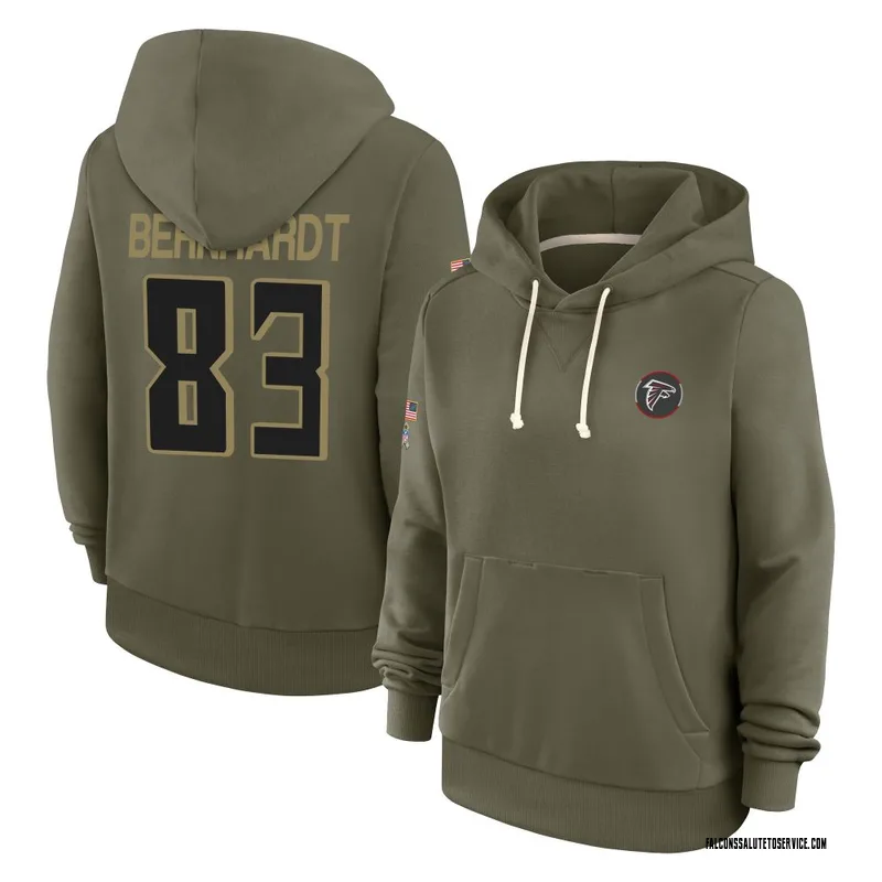 Women's Jared Bernhardt Atlanta Falcons Olive 2025 Salute to Service Hoodie