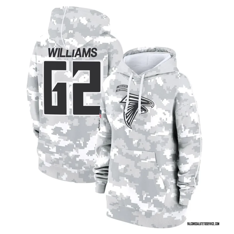 Women's Jordan Williams Atlanta Falcons Camo Arctic 2024 Salute to Service Club Fleece Pullover Hoodie