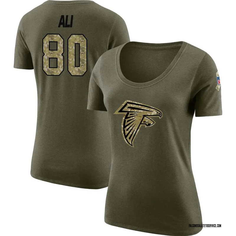 Women's Josh Ali Atlanta Falcons Legend Olive Salute to Service Scoop Neck T-Shirt