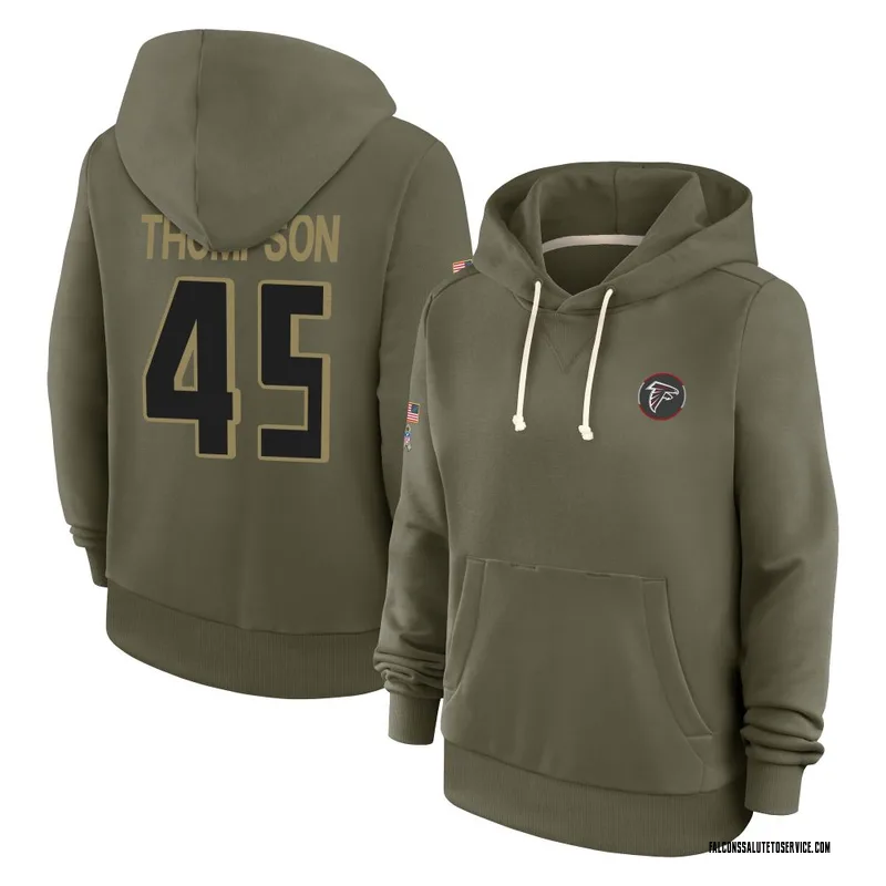 Women's Josh Thompson Atlanta Falcons Olive 2025 Salute to Service Hoodie