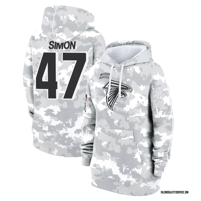Women's Joshua Simon Atlanta Falcons Camo Arctic 2024 Salute to Service Club Fleece Pullover Hoodie