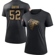 Women's Jovaughn Gwyn Atlanta Falcons Black 2020 Salute To Service Performance T-Shirt